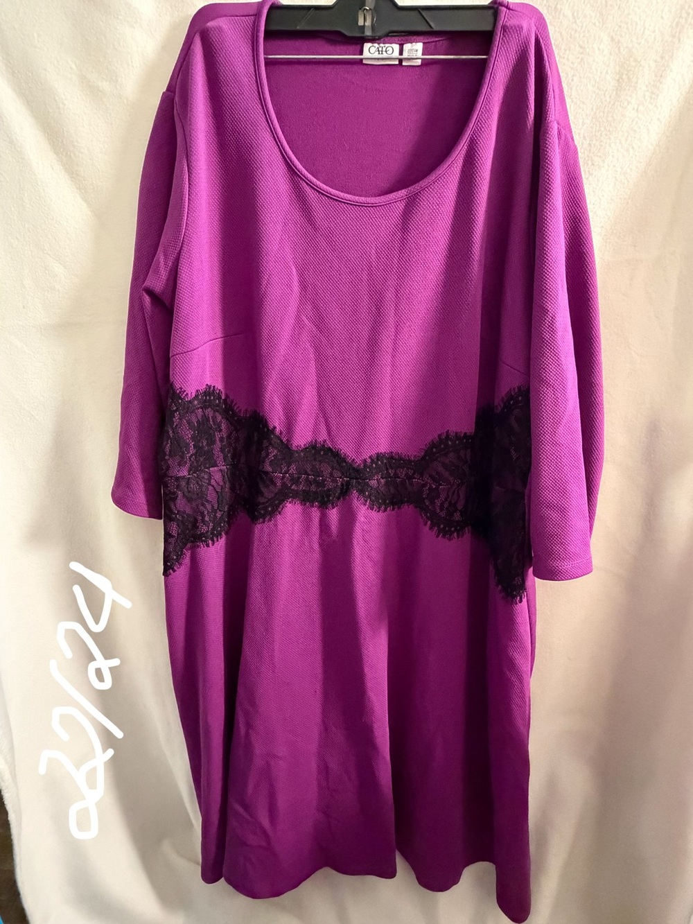 Cato Purple Chemise with Black Lace Waistband